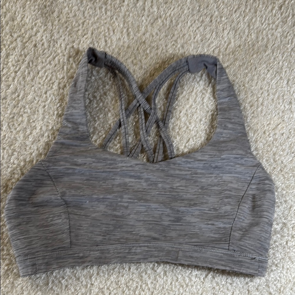 Lululemon Gray Racerback Sports Bra Medium Support